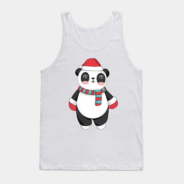 Christmas Panda Tank Top by OnepixArt